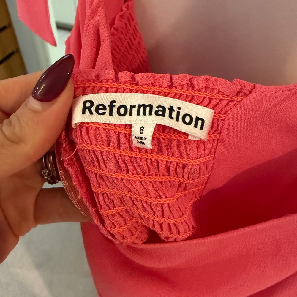 Reformation Coral Pink Slip Dress